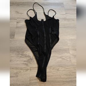 SHEIN Black Lace Bodysuit Tall Sz M Stretch One-Piece Lingerie